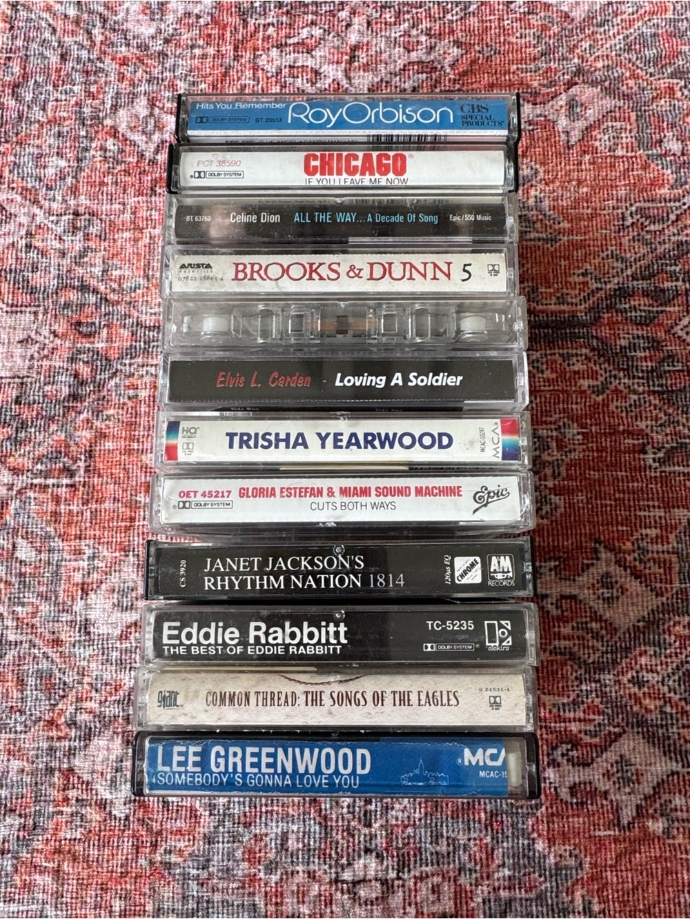 Vintage Set/12 Dozen Cassette Tapes from the 70s 80s Pop Country Janet Jackson